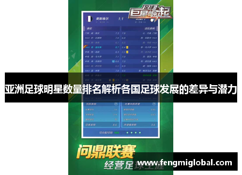 亚洲足球明星数量排名解析各国足球发展的差异与潜力